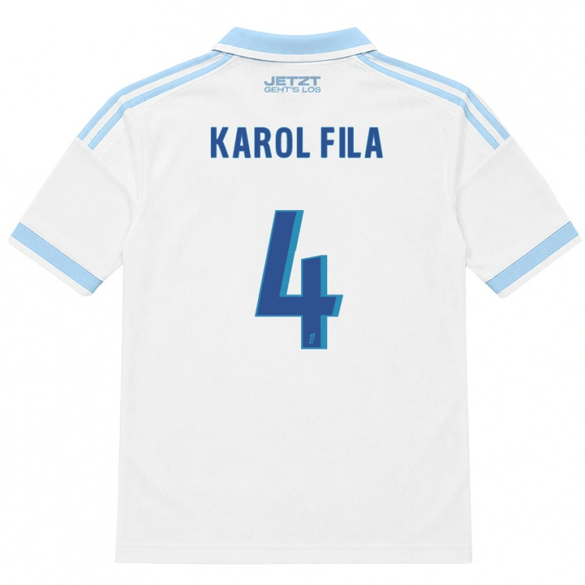 Danxen Heren Karol Fila #4 Licht Hemelsblauw Wit Rood Uitshirt Uittenue 2026/27 T-Shirt België