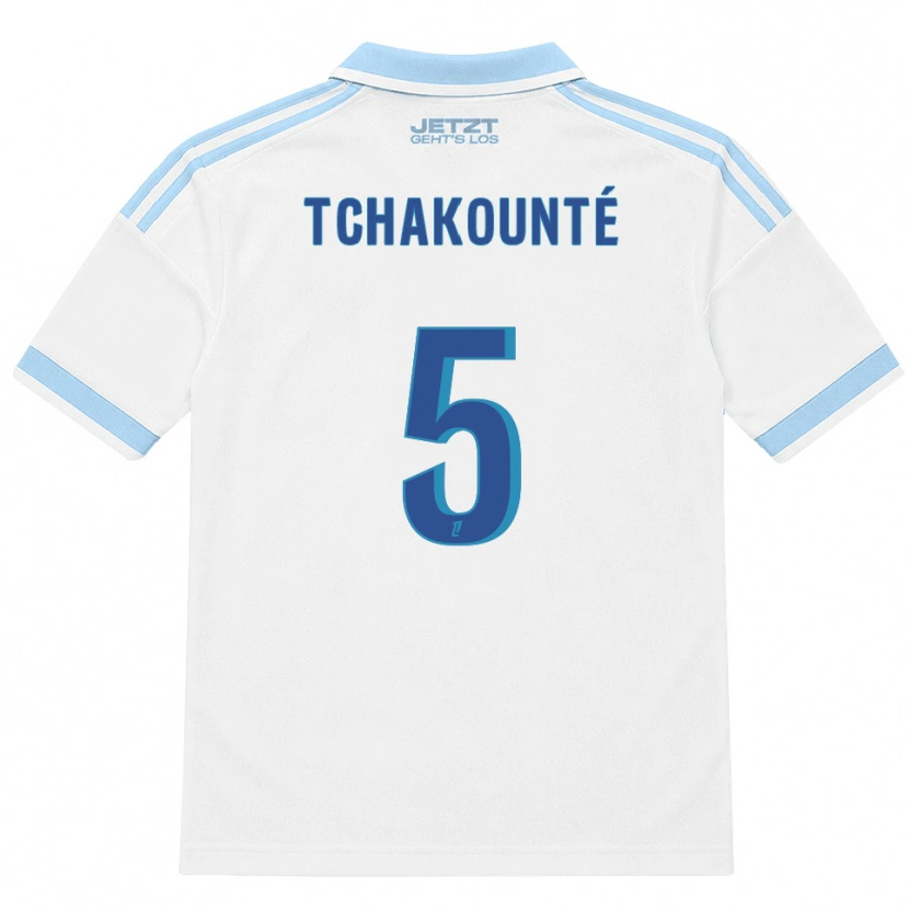 Danxen Heren Anaëlle Tchakounté #5 Licht Hemelsblauw Wit Rood Uitshirt Uittenue 2026/27 T-Shirt België