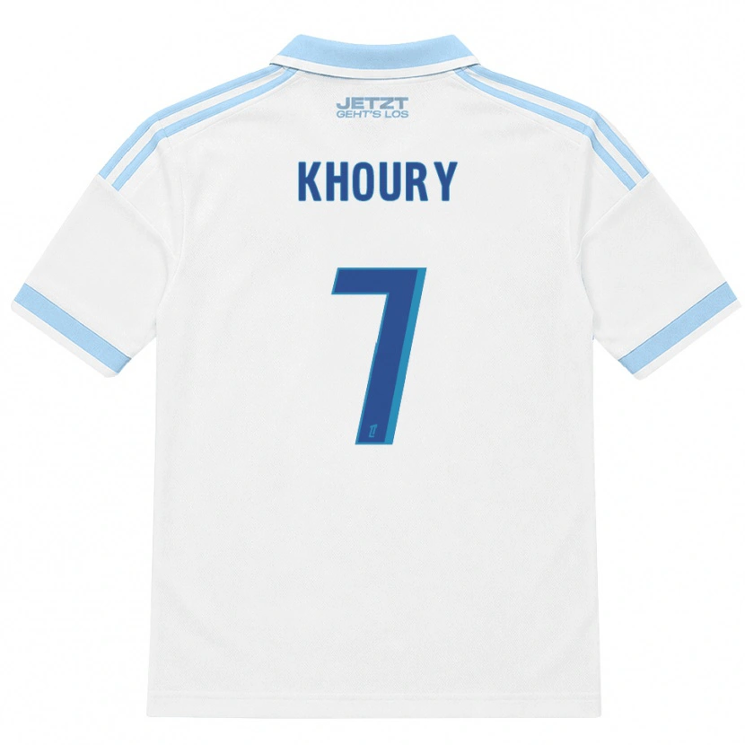 Danxen Heren Pilar Khoury #7 Licht Hemelsblauw Wit Rood Uitshirt Uittenue 2026/27 T-Shirt België