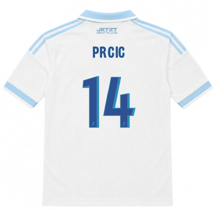 Danxen Heren Sanjin Prcic #14 Licht Hemelsblauw Wit Rood Uitshirt Uittenue 2026/27 T-Shirt België