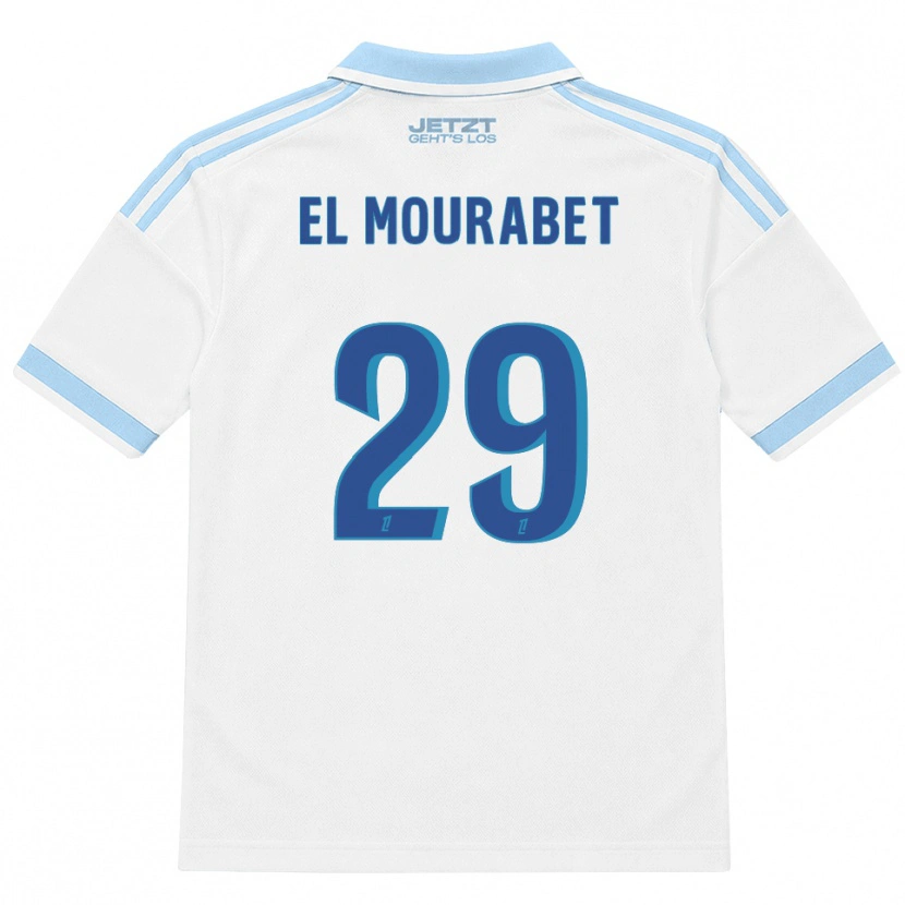 Danxen Heren Samir El Mourabet #29 Licht Hemelsblauw Wit Rood Uitshirt Uittenue 2026/27 T-Shirt België
