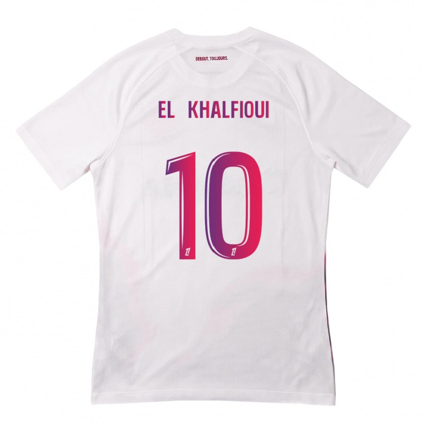 Danxen Heren Zakari El Khalfioui #10 Wit Roze Paars Uitshirt Uittenue 2026/27 T-Shirt België