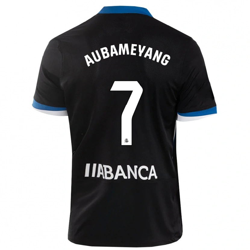 Danxen Heren Pierre-Emerick Aubameyang #7 Zwart Blauw Wit Uitshirt Uittenue 2026/27 T-Shirt België