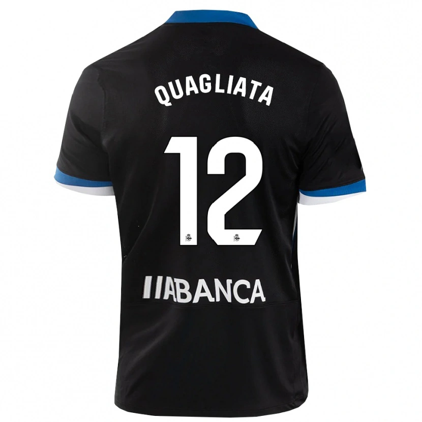 Danxen Heren Giacomo Quagliata #12 Zwart Blauw Wit Uitshirt Uittenue 2026/27 T-Shirt België