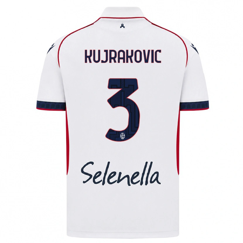 Danxen Heren Minel Kujrakovic #3 Wit Rood Koninklijk Blauw Uitshirt Uittenue 2026/27 T-Shirt België