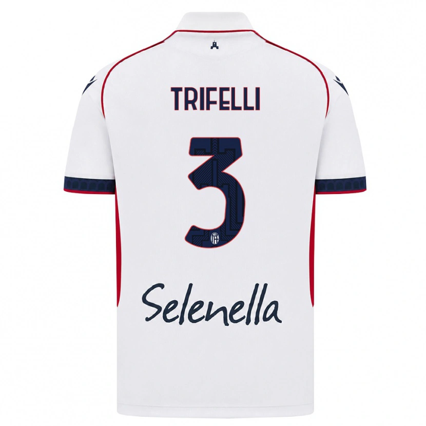 Danxen Heren Edoardo Trifelli #3 Wit Rood Koninklijk Blauw Uitshirt Uittenue 2026/27 T-Shirt België