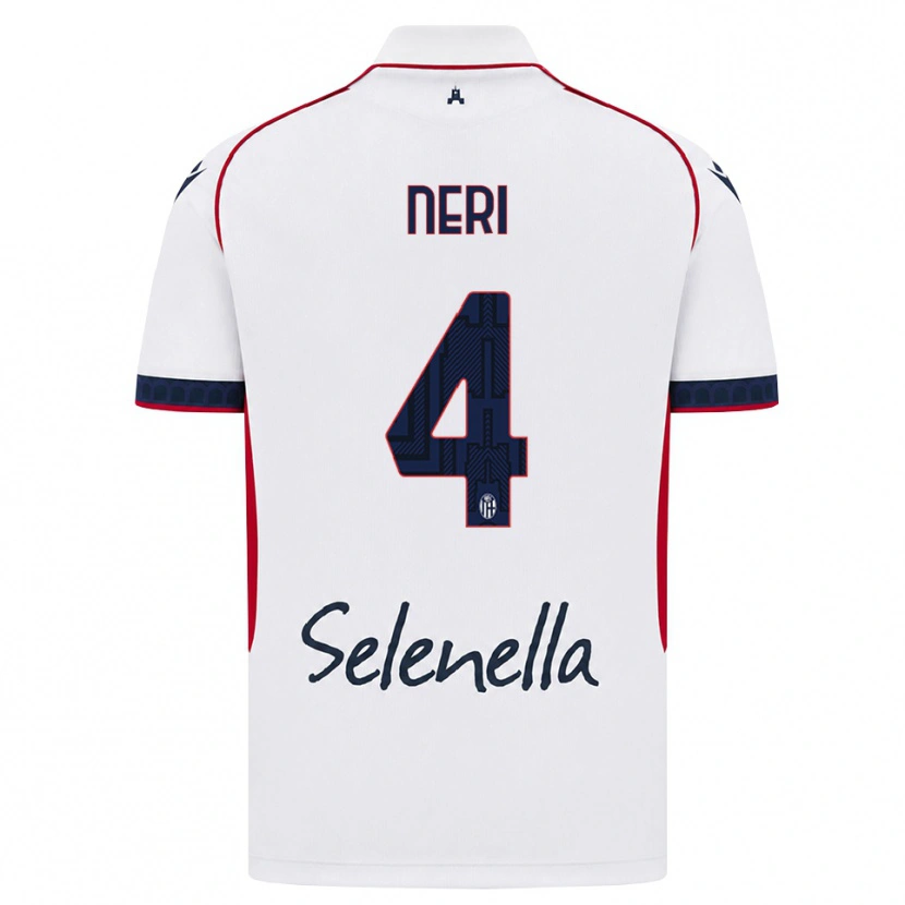 Danxen Heren Jacopo Neri #4 Wit Rood Koninklijk Blauw Uitshirt Uittenue 2026/27 T-Shirt België