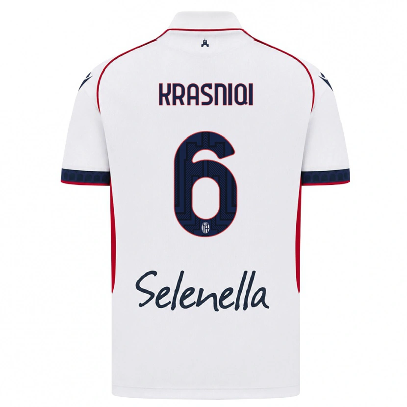 Danxen Heren Besalet Krasniqi #6 Wit Rood Koninklijk Blauw Uitshirt Uittenue 2026/27 T-Shirt België