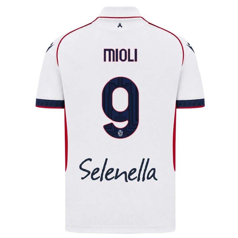 Danxen Heren Mattia Mioli #9 Wit Rood Koninklijk Blauw Uitshirt Uittenue 2026/27 T-Shirt België
