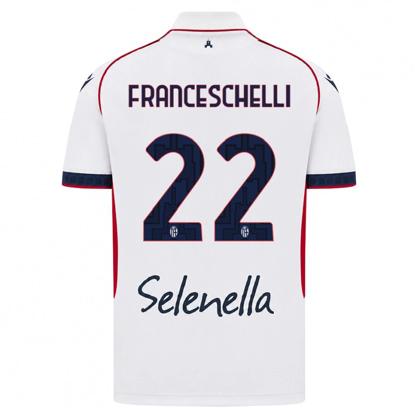 Danxen Heren Matteo Franceschelli #22 Wit Rood Koninklijk Blauw Uitshirt Uittenue 2026/27 T-Shirt België