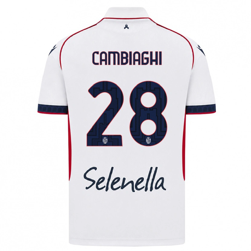 Danxen Heren Nicolò Cambiaghi #28 Wit Rood Koninklijk Blauw Uitshirt Uittenue 2026/27 T-Shirt België
