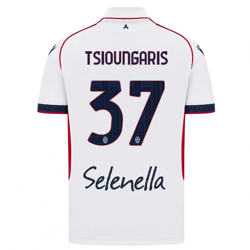 Danxen Heren Theodoros Tsioungaris #37 Wit Rood Koninklijk Blauw Uitshirt Uittenue 2026/27 T-Shirt België
