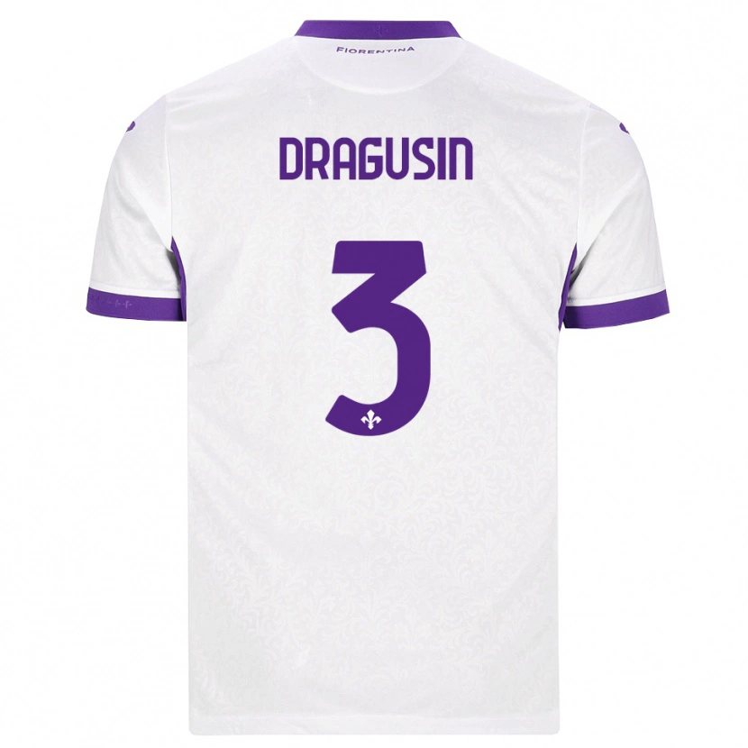 Danxen Heren Radu Drăgușin #3 Wit Paars Uitshirt Uittenue 2026/27 T-Shirt België