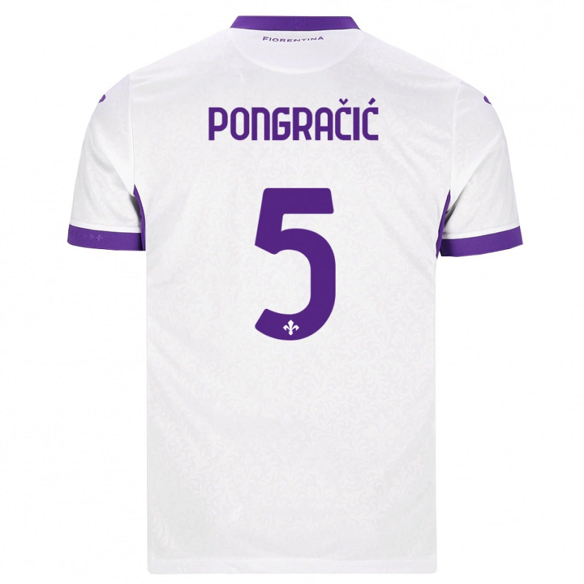 Danxen Heren Marin Pongracic #5 Wit Paars Uitshirt Uittenue 2026/27 T-Shirt België