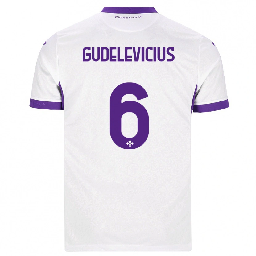 Danxen Heren Ernestas Gudelevicius #6 Wit Paars Uitshirt Uittenue 2026/27 T-Shirt België