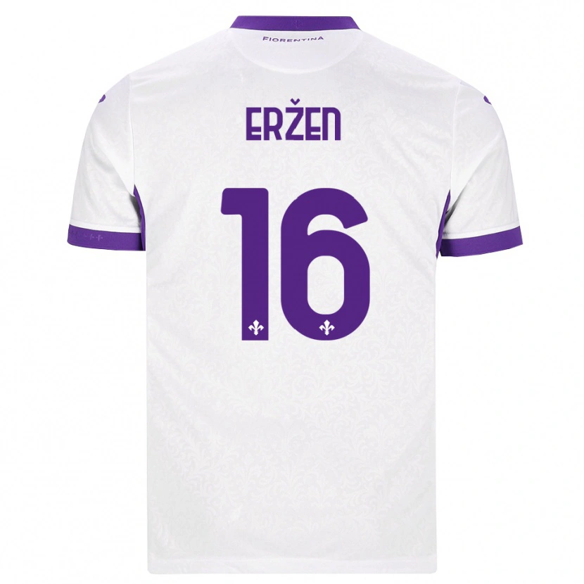Danxen Heren Kaja Erzen #16 Wit Paars Uitshirt Uittenue 2026/27 T-Shirt België