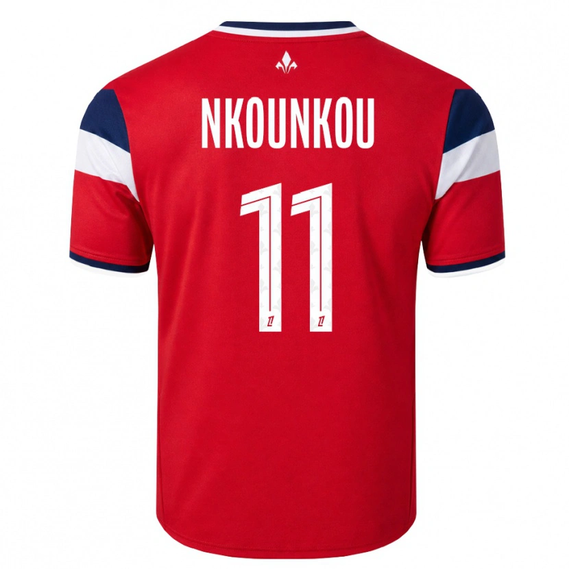 Danxen Dames Evrack Nkounkou #11 Rood Wit Koninklijk Blauw Thuisshirt Thuistenue 2026/27 T-Shirt België