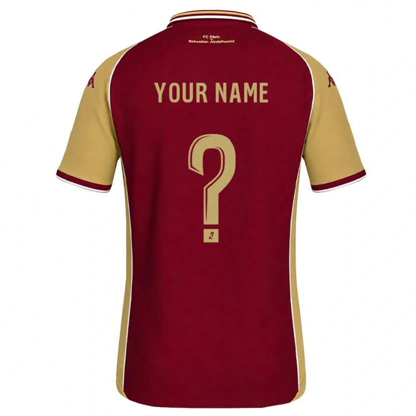 Danxen Dames Uw Naam #0 Goudenrood Donkerrood Thuisshirt Thuistenue 2026/27 T-Shirt België