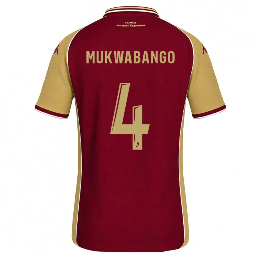 Danxen Dames Bénit Mukwabango #4 Goudenrood Donkerrood Thuisshirt Thuistenue 2026/27 T-Shirt België