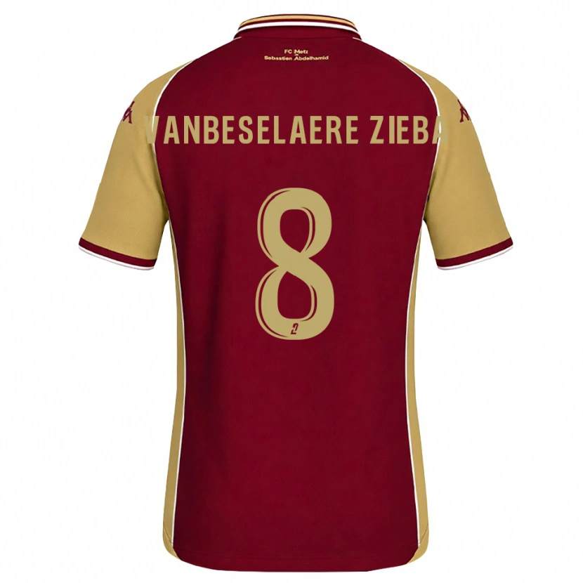 Danxen Dames Vadim Vanbeselaere Zieba #8 Goudenrood Donkerrood Thuisshirt Thuistenue 2026/27 T-Shirt België