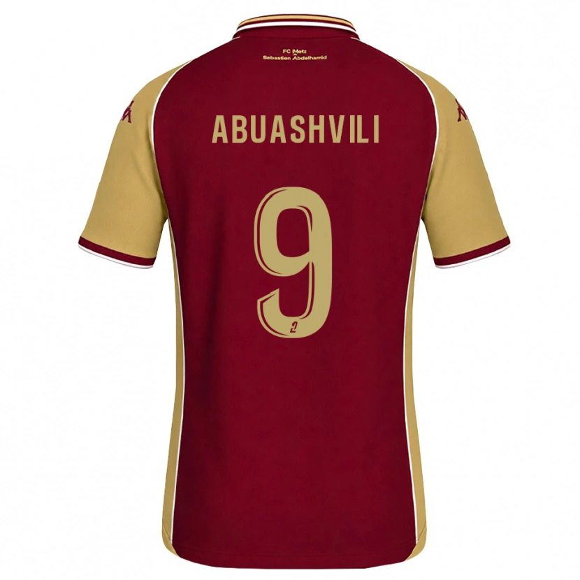 Danxen Dames Giorgi Abuashvili #9 Goudenrood Donkerrood Thuisshirt Thuistenue 2026/27 T-Shirt België