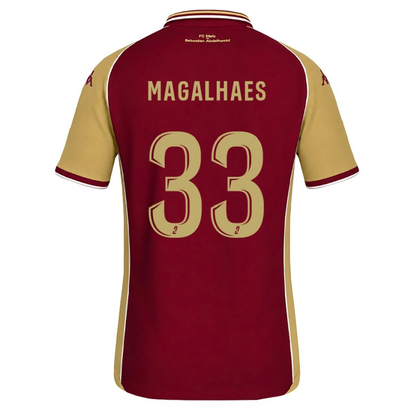 Danxen Dames Manon Magalhaes #33 Goudenrood Donkerrood Thuisshirt Thuistenue 2026/27 T-Shirt België
