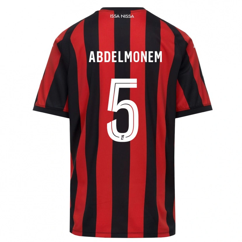 Danxen Dames Mohamed Abdelmonem #5 Rood Zwart Wit Thuisshirt Thuistenue 2026/27 T-Shirt België