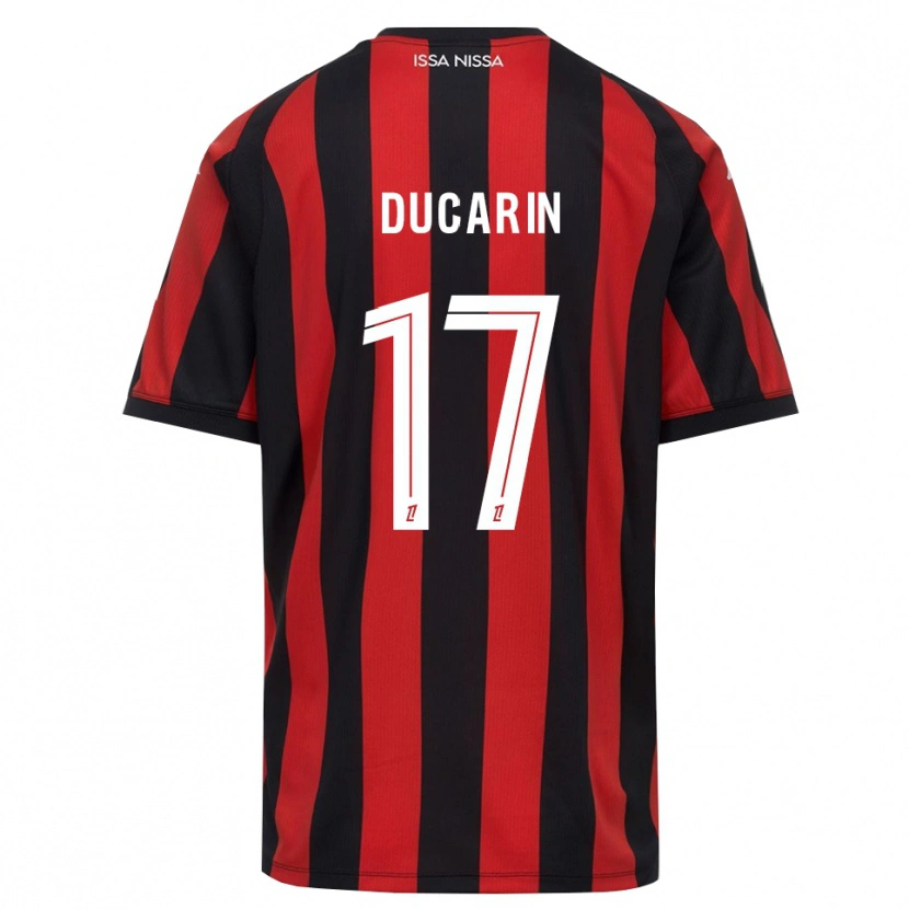 Danxen Dames Léa Ducarin #17 Rood Zwart Wit Thuisshirt Thuistenue 2026/27 T-Shirt België