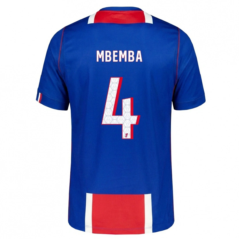 Danxen Dames Stanislas Mbemba #4 Rood Wit Blauw Thuisshirt Thuistenue 2026/27 T-Shirt België