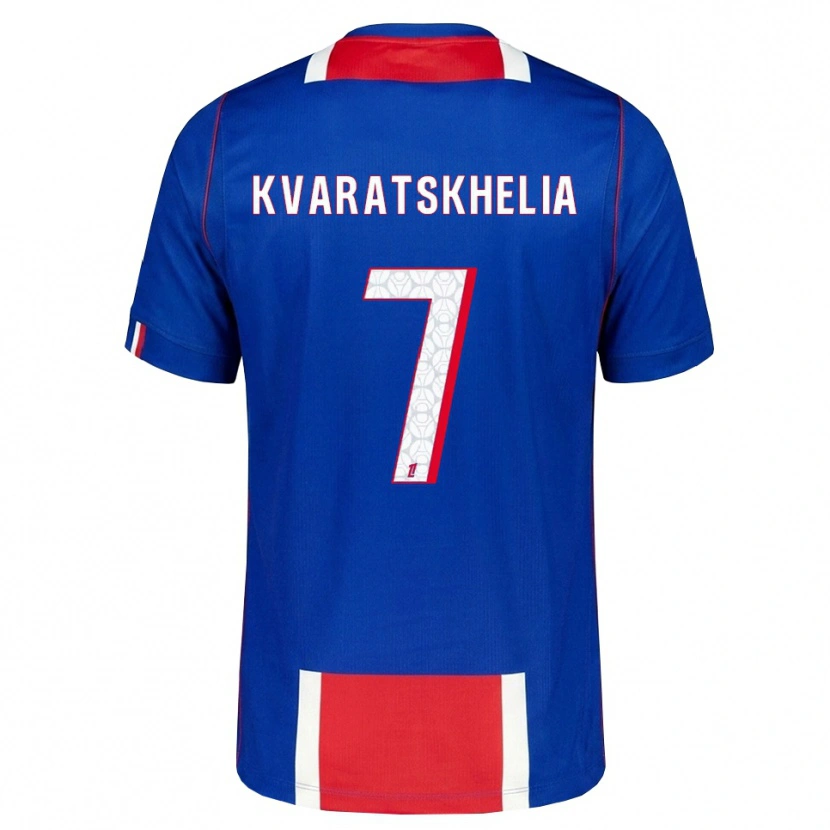 Danxen Dames Khvicha Kvaratskhelia #7 Rood Wit Blauw Thuisshirt Thuistenue 2026/27 T-Shirt België