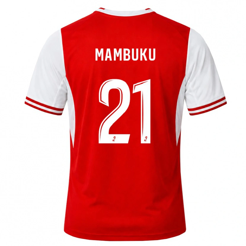 Danxen Dames Jean Mambuku #21 Rood Wit Thuisshirt Thuistenue 2026/27 T-Shirt België