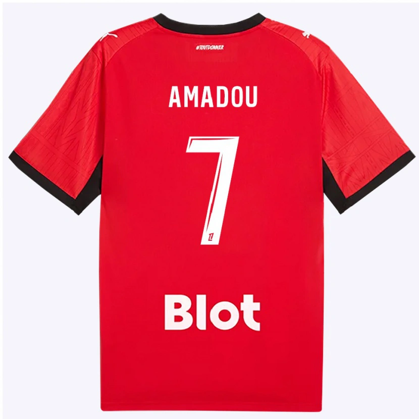 Danxen Dames Amadou Diallo #7 Rood Zwart Wit Thuisshirt Thuistenue 2026/27 T-Shirt België