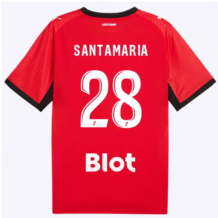 Danxen Dames Baptiste Santamaria #28 Rood Zwart Wit Thuisshirt Thuistenue 2026/27 T-Shirt België