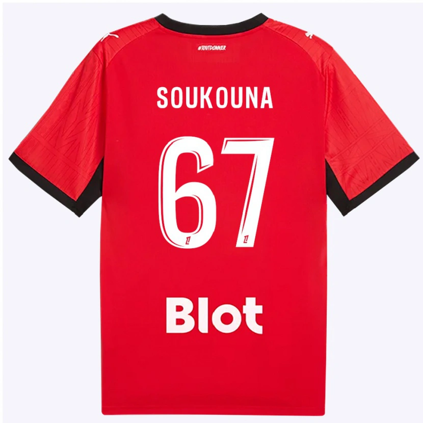 Danxen Dames Isiaka Soukouna #67 Rood Zwart Wit Thuisshirt Thuistenue 2026/27 T-Shirt België
