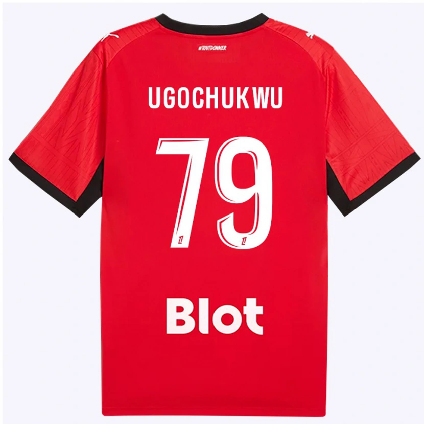 Danxen Dames Chibuike Ugochukwu #79 Rood Zwart Wit Thuisshirt Thuistenue 2026/27 T-Shirt België