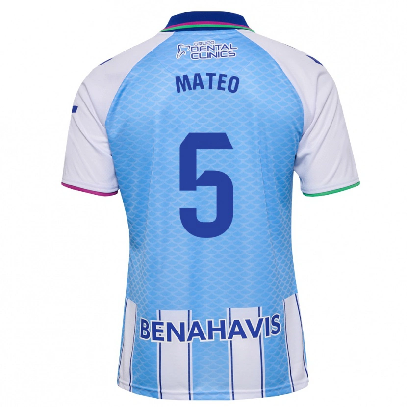 Danxen Dames Ángel Mateo #5 Diep Hemelsblauw Wit Thuisshirt Thuistenue 2026/27 T-Shirt België