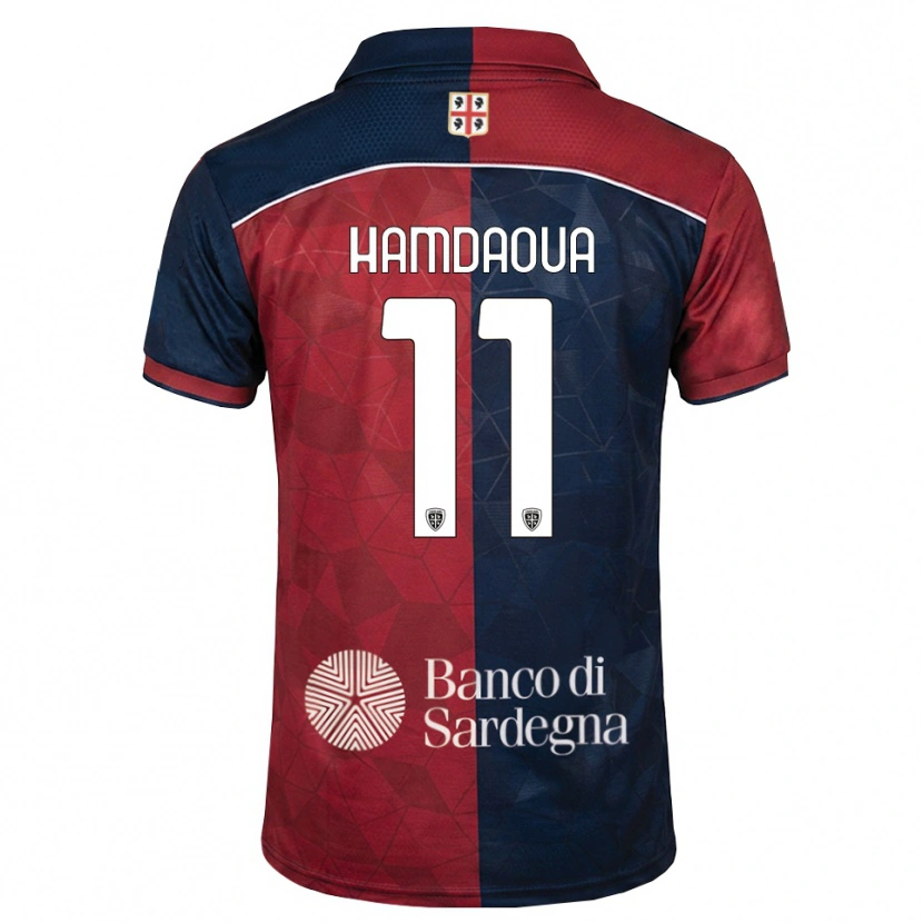 Danxen Dames Noham Hamdaoua #11 Bordeauxrood Koninklijk Blauw Thuisshirt Thuistenue 2026/27 T-Shirt België