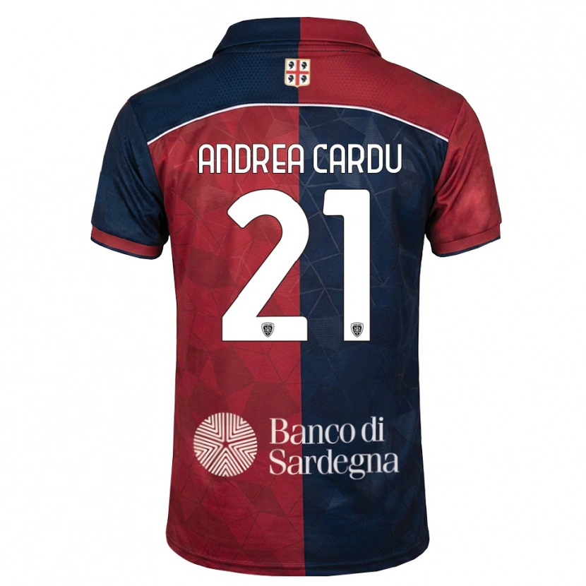 Danxen Dames Giovanni Andrea Cardu #21 Bordeauxrood Koninklijk Blauw Thuisshirt Thuistenue 2026/27 T-Shirt België