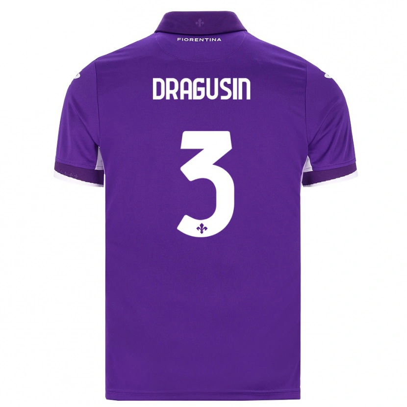 Danxen Dames Radu Drăgușin #3 Paars Wit Roze Thuisshirt Thuistenue 2026/27 T-Shirt België
