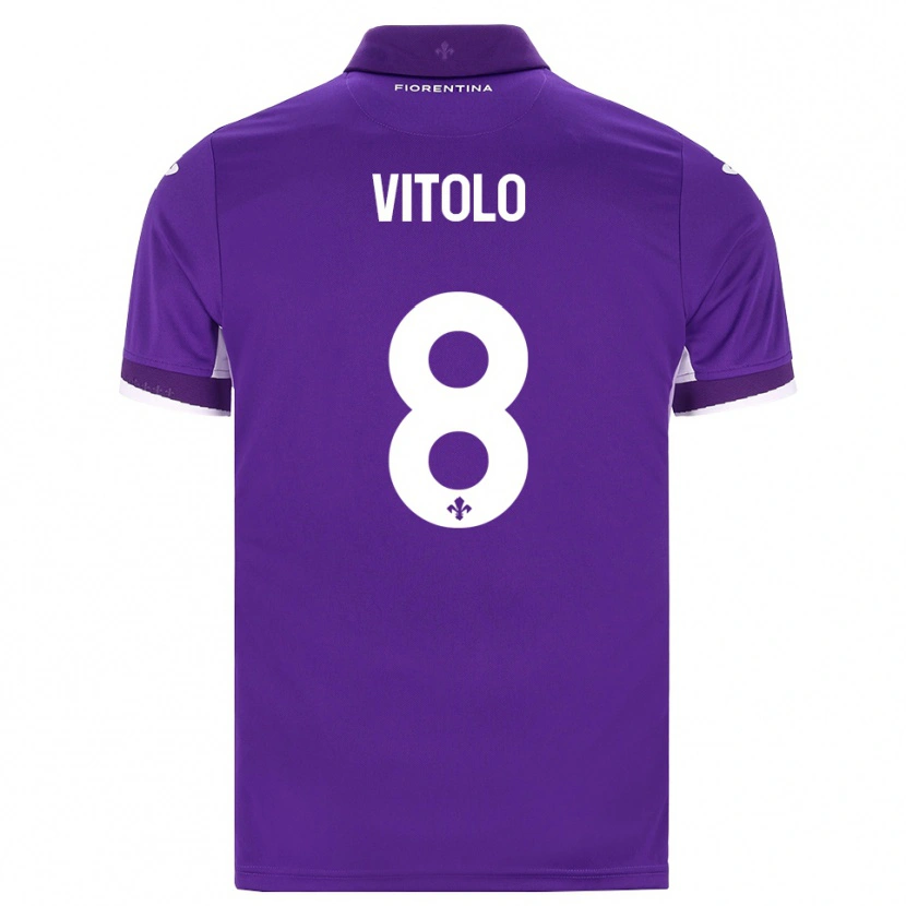 Danxen Dames Federico Vitolo #8 Paars Wit Roze Thuisshirt Thuistenue 2026/27 T-Shirt België