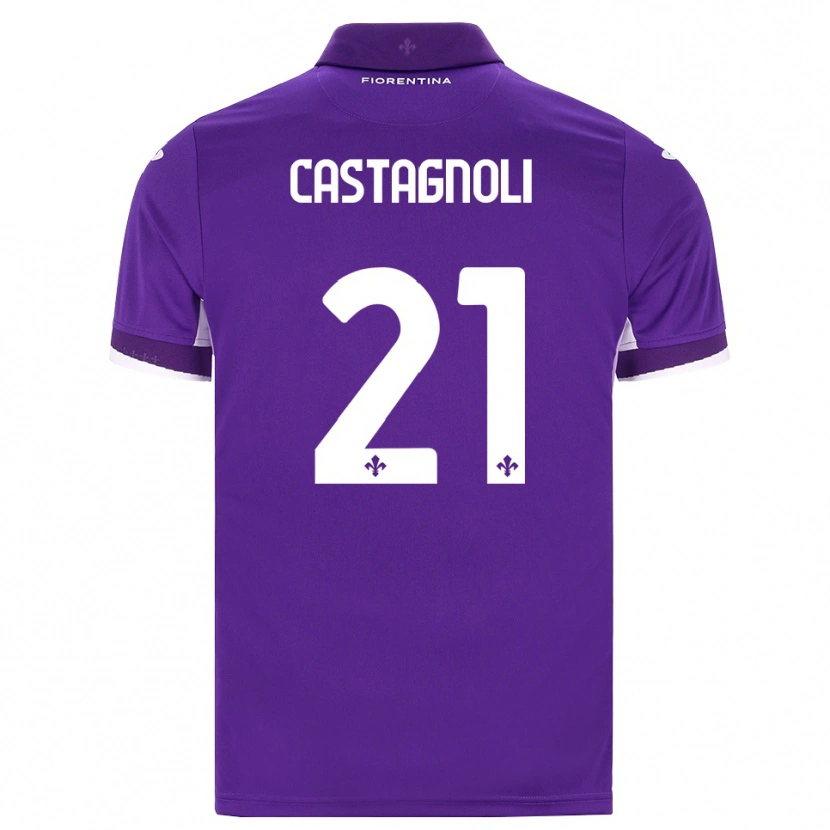 Danxen Dames Filippo Castagnoli #21 Paars Wit Roze Thuisshirt Thuistenue 2026/27 T-Shirt België