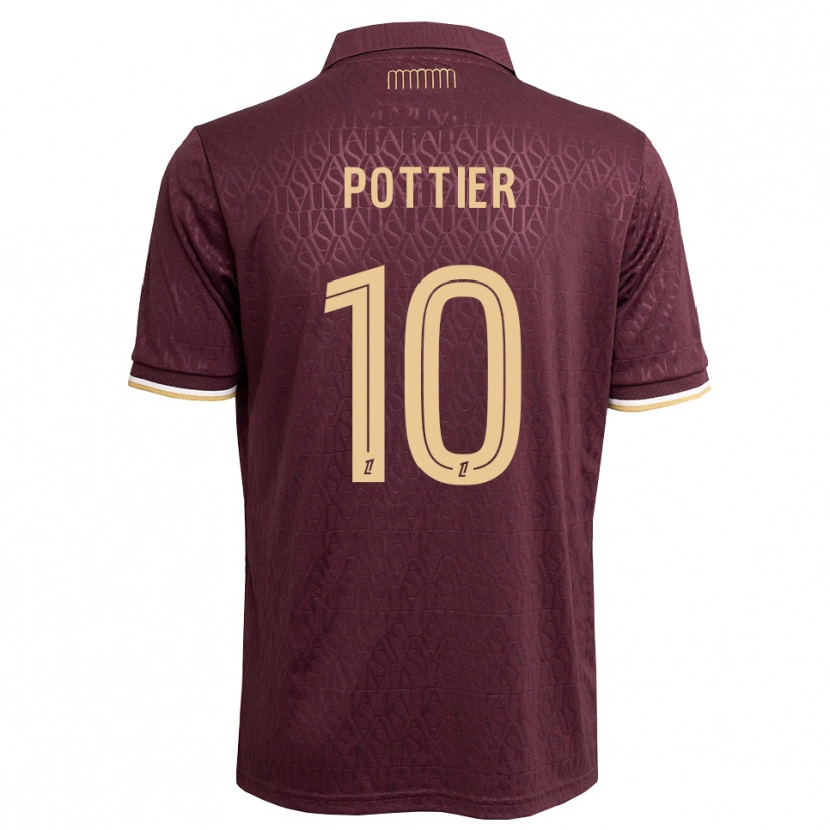 Danxen Dames Morgan Pottier #10 Maroon Zandbruin Uitshirt Uittenue 2026/27 T-Shirt België