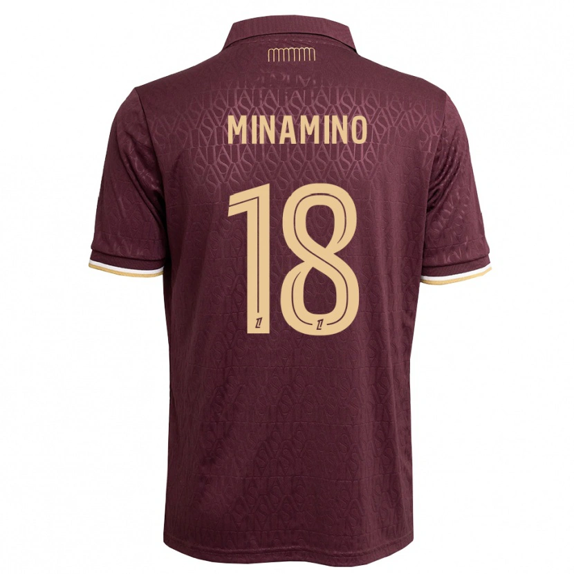 Danxen Dames Takumi Minamino #18 Maroon Zandbruin Uitshirt Uittenue 2026/27 T-Shirt België