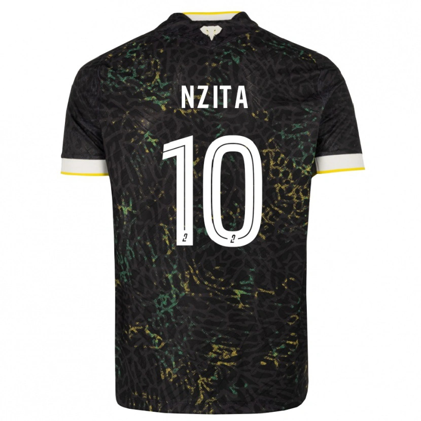 Danxen Dames Brayan Nzita #10 Zwart Wit Geel Uitshirt Uittenue 2026/27 T-Shirt België