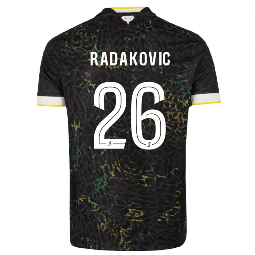 Danxen Dames Uros Radakovic #26 Zwart Wit Geel Uitshirt Uittenue 2026/27 T-Shirt België