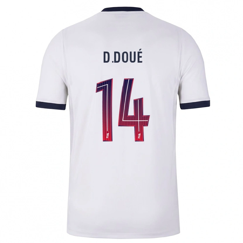 Danxen Dames Désiré Doué #14 Wit Zwart Rood Uitshirt Uittenue 2026/27 T-Shirt België