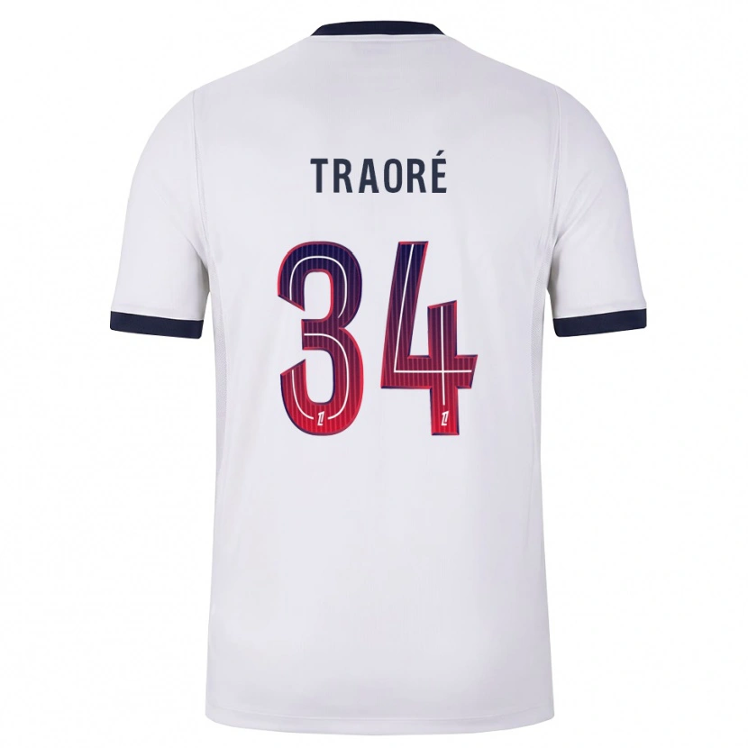 Danxen Dames Naolia Traoré #34 Wit Zwart Rood Uitshirt Uittenue 2026/27 T-Shirt België