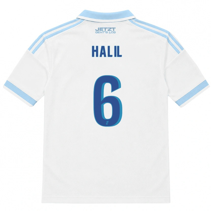 Danxen Dames Fouad Halil #6 Licht Hemelsblauw Wit Rood Uitshirt Uittenue 2026/27 T-Shirt België