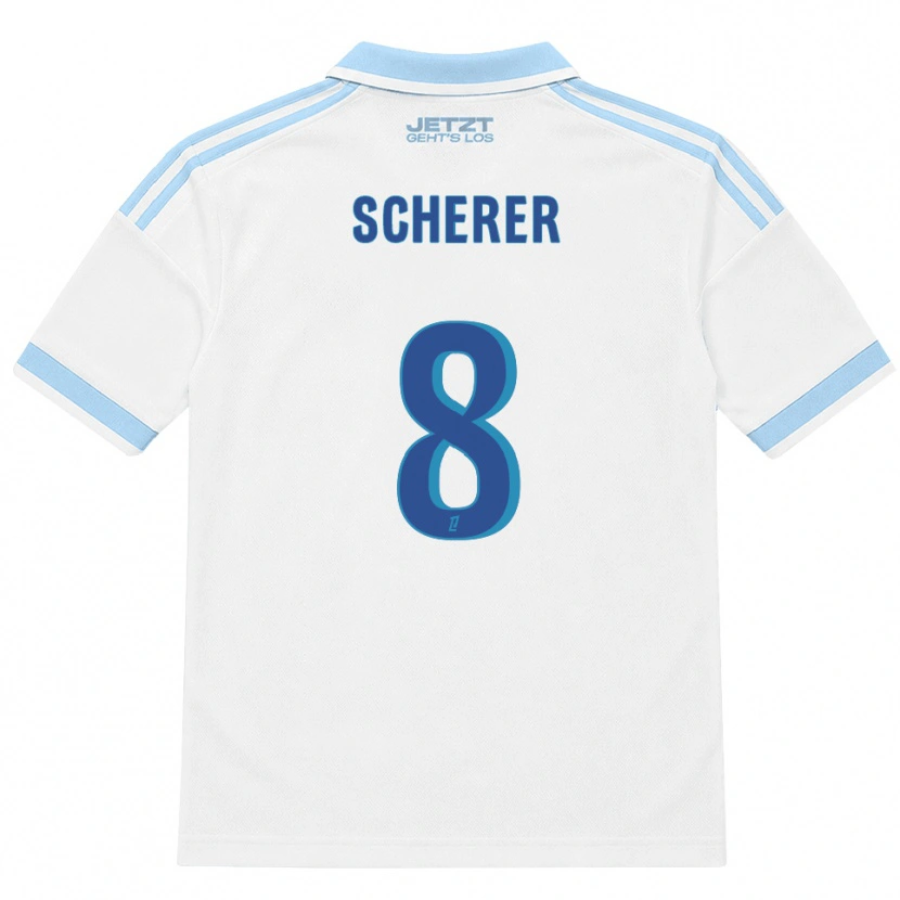 Danxen Dames Louis Scherer #8 Licht Hemelsblauw Wit Rood Uitshirt Uittenue 2026/27 T-Shirt België