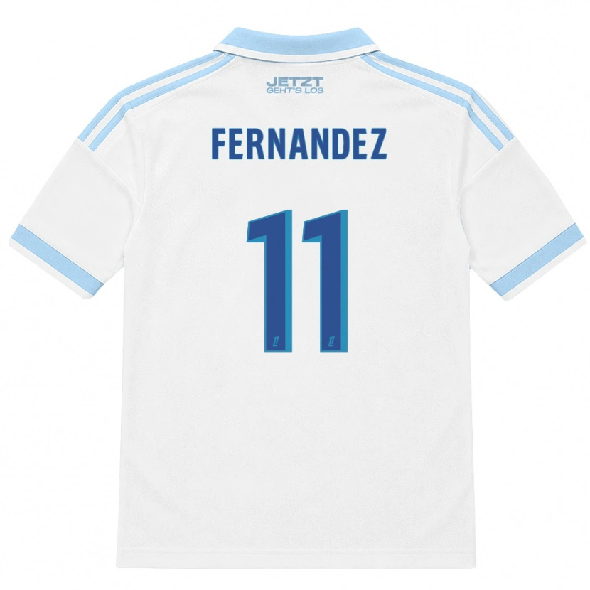 Danxen Dames Elies Araar Fernandez #11 Licht Hemelsblauw Wit Rood Uitshirt Uittenue 2026/27 T-Shirt België